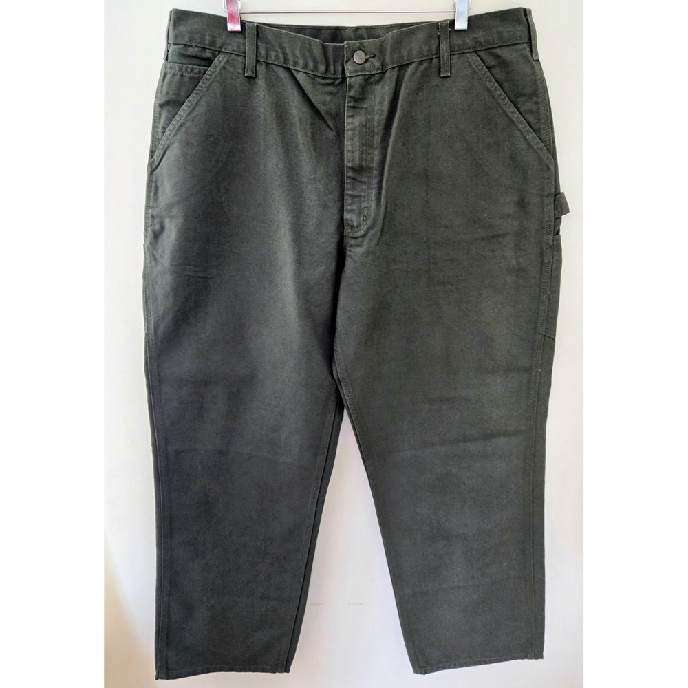 Men's Carhartt Pants B11 MOS Moss Green Washed-Duck Work Dungaree Fit 40x32 NWT